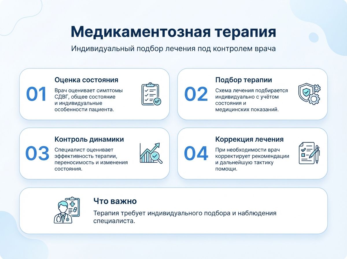 Лечение СДВГ в Сарове у детей и взрослыхинфографика